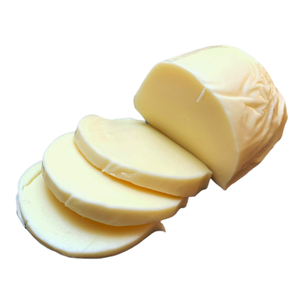 skiver af mozarella ost i blok